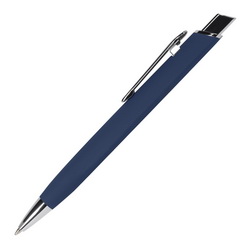 Ручка шариковая "Маниго" с покрытием soft-touch, алюминий, отделка - хромированные детали