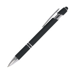 Ручка шариковая со стилусом, алюминий с покрытием софт-тач