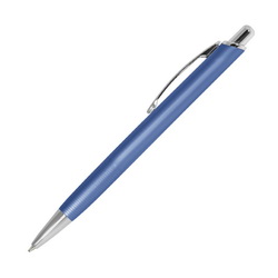 Ручка шариковая с серебристой отделкой, алюминий с матовым покрытием