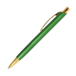 Ручка шариковая с золотистой отделкой, алюминий с матовым покрытием
