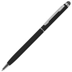 Ручка Stylus pen, шариковая, со стилусом для сенсорных экранов, металл, покрытие soft-touch. Эффектная зеркальная гравировка