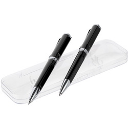 Набор Веймар: шариковая ручка и карандаш в прозрачном футляре, металл, пластик