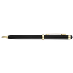 Ручка Мальта шариковая со стилусом и золотистыми деталями, металл