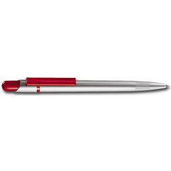 Ручка Mir с прозрачным клипом и кнопкой, Италия красный