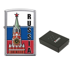 Зажигалка Zippo "Кремль. Флаг России", латунь, сталь
