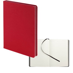 Ежедневник недатированный с покрытием софт-тач, 256 стр., тонированный блок, 70 г/кв м, красные форзац и нахзац, ляссе в цвет обложки, кожзам