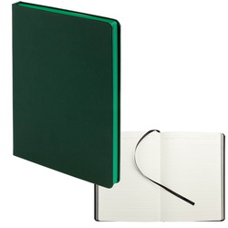 Ежедневник недатированный с покрытием софт-тач, 256 стр., тонированный блок, 70 г/кв м, зеленые форзац и нахзац, ляссе в цвет обложки, кожзам