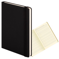 Ежедневник недатированный Marseille soft touch BtoBook с жесткой обложкой на резинке, А5, блок кремовый, 256 стр., ляссе в цвет обложки, искусственная кожа