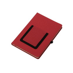 Блокнот формата А5 с карманом для телефона, покрытие обложки имитирует текстуру текстиля, полиуретан
