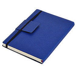 Ежедневник недатированный Zenith , тонированный блок, фиксатор-резинка, с закладкой, ляссе (272 cтр.),цвет синий