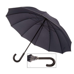 Зонт-трость с серой отделкой, эпонж