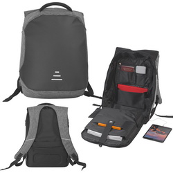 Рюкзак с USB разъемом и защитой от кражи, большое главное отделение: три кармана для мелочей, один карма�