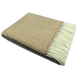 Плед с декоративным плетением в сумке-чемоданчике из ПВХ, новозеландская шерсть, 100%