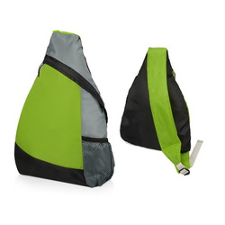 Рюкзак с боковым сетчатым карманом, регулируемым усиленным плечевым ремнем и с отражающей поверхностью, полиэстр 210D, цвет лайм