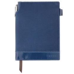 Записная книжка CROSS Textured Journal с ручкой, линованный блок на 125 листов, текстиль,кожзам, цвет темно-синий