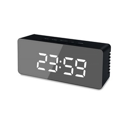 Настольные электронные часы с высококонтрастным цифровым LED дисплеем и зеркальным экраном, время, температура, будильник, ABS пластик