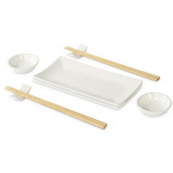 Набор для суши на 2 персоны в индивидуальной упаковке, бамбук, керамика