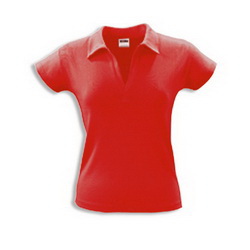 Рубашка-поло женская,ХХL,100% хлопок, плотность 205 г/кв.м красный