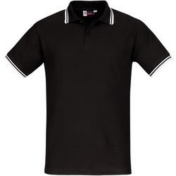 Рубашка-поло M,с контрастной отделкой на воротнике и манжетах 100% хлопок, плотность 180 г/кв.м, цвет черный