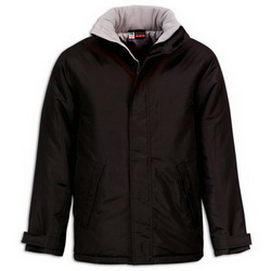 Куртка утепленная водонепроницаемая, M, с капюшоном, 100 % полиэстер с акриловой пропиткой, черный
