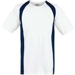 Футболка белая с цветными вставками,XL, 130 г, Cool Fit, регулирует тело и влагообмен, рукав реглан,голубой, цвет темно-синий