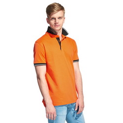 Рубашка-поло мужская с контрастной отделкой, размеры XS-ХXXL, 185 г/м2, 80% хлопок, 20% полиэстр