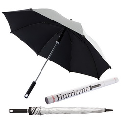 Зонт-трость механический, двухцветный, полиэстер, спицы стекловолокно, ручка алюминий и пластик, подарочная упаковка