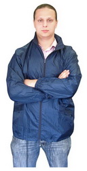 Куртка-ветровка M, 100% полиэстер, с чехлом, синий