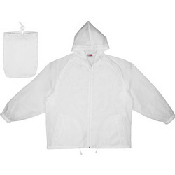 Куртка-ветровка мужская с чехлом, S, 100 % полиэстр, белый