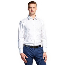 Рубашка классическая мужская с длинным рукавом, 80% хлопок 20% полиэстр, плотность 120 гр/м2