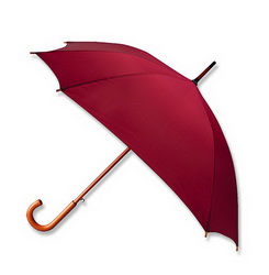 Зонт-трость квадратный с деревянной ручкой бордовый