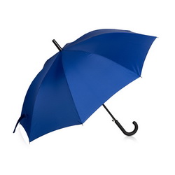 Зонт-трость-полуавтомат с куполом из переработанного пластика и системой защиты от ветра, ручка из пластика с покрытием soft-touch, эпонж