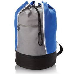 Сумка-мешок с контрастной отделкой и внешним карманом на молнии, полиэстр, рипстоп