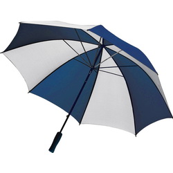 Зонт-трость механический с системой антиветер, двухцветный цвет бело-синий