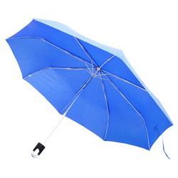 Зонт складной, полиэстер, алюминий, синий