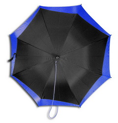 Зонт-трость двухцветный, полуавтомат, черно- синий