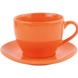 Чайная пара Лаура, 220 мл, керамика, цвет оранжевый