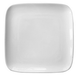 Тарелка квадратная без крепления под деколь, фарфор белый