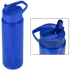 Бутылка из пищевого пластика для воды со складной поилкой и съемной соломинкой, 700 мл, пластик