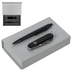 Набор: ручка шариковая и нож Victorinox в подарочной коробке, металл, пластик, Швейцария