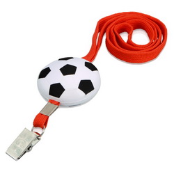 Ремешок на шею с декоративным футбольным мячом d5 см, полиуретан, металл, полиэстер