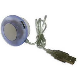 USB- разветвитель на 3 порта на присоске с подсветкой (длина провода 75см), синий