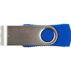 Флэш-карта USB 2.0, 8Gb, пластиковыый корпус с ребристой поверхностью по боковым сторонам и металлический поворотный клип