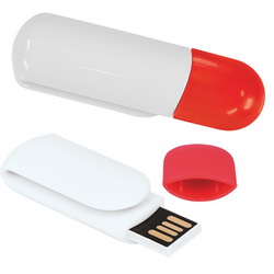 Флэш-карта USB 2.0, 8Gb, с клипом для бумаг или визиток, пластик