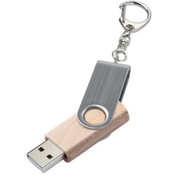 Флэш-карта USB, 16 Gb, дерево, металл