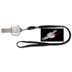 Флэш-карта USB Ключ зажигания, 4Gb, пластик, на шнурке, цвет серебристый