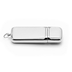 Флэш-карта USB, 8Gb, металл, кожа, белый