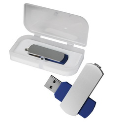 Флеш-карта USB 16Gb, металл, пластик, в подарочной пластиковой коробке