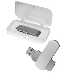 Флеш-карта USB 16Gb, металл, пластик, в подарочной пластиковой коробке
