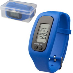 Смарт-браслет с шагомером, функции: часов, будильника, подсчета шагов и сожженных калорий в пластиковой коробочке, силикон. Батарейки в комплекте.